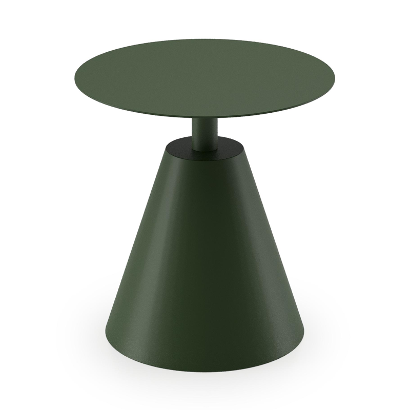 Lucca bijzettafel in groen aluminium - Dia. 50 x H 50 cm