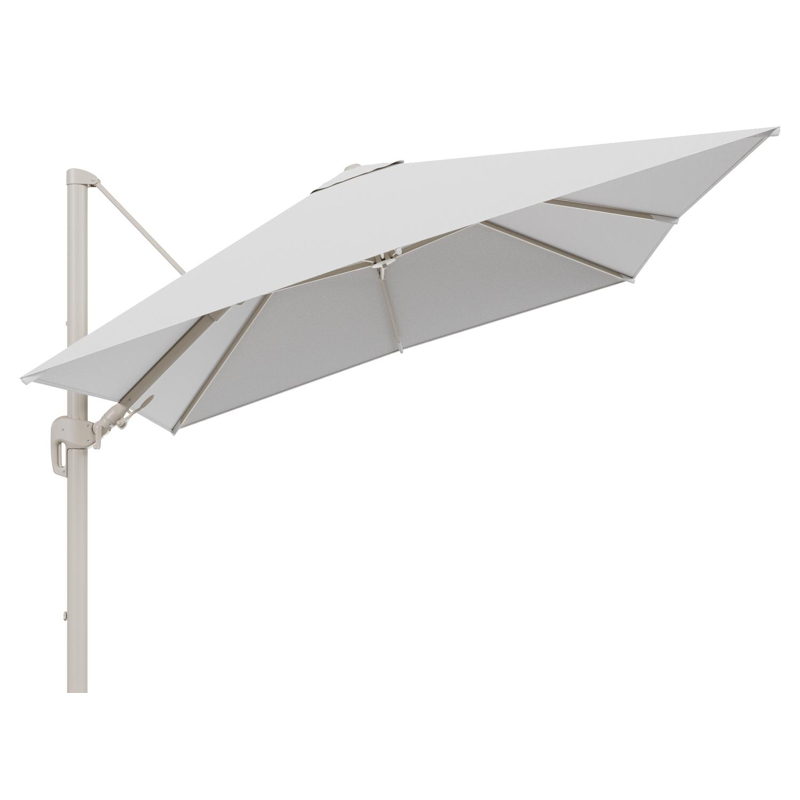 Rufina zweefparasol tiltfunctie in beige aluminium en parasoldoek in All Weather Solica Ego Birch  - L1 300 x L2 300 cm (zonder voet)