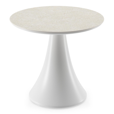 Fano low dining loungetafel in wit aluminium en volkeramiek shilin - Dia. 65 x H 55 cm