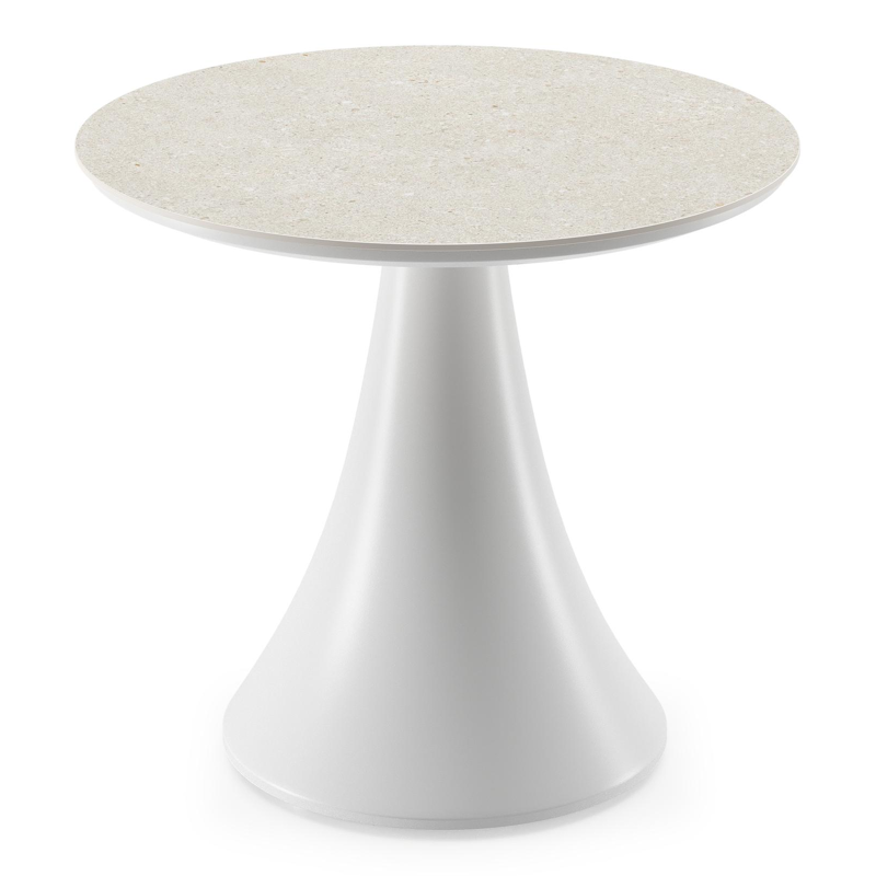 Fano low dining loungetafel in wit aluminium en volkeramiek shilin - Dia. 65 x H 55 cm