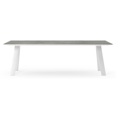 Cesano tuintafel in wit aluminium en volkeramiek aspen grey - L 240 x B 100 x H 75 cm