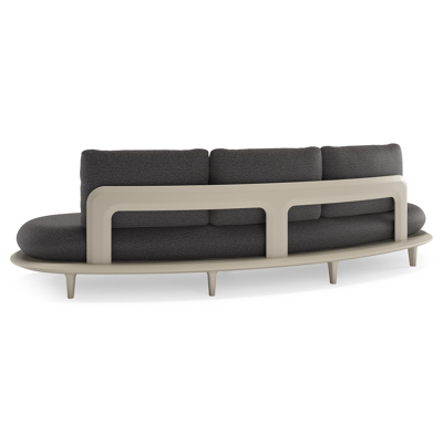 Bomero loungebank in beige aluminium met firenze tunder all weather solica kussen