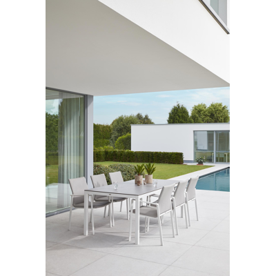 Tafelblad in volkeramiek op glas - Grijs - L 200  x B 100 cm