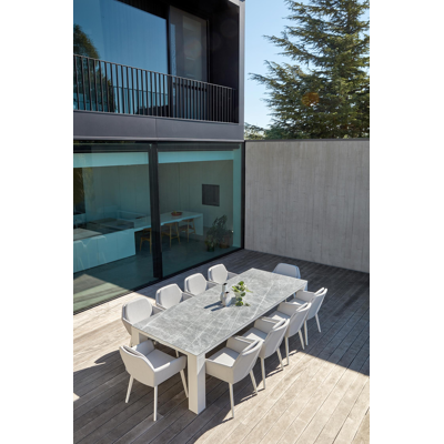 Altera tuinstoel wit-grijs - aluminium en textilene