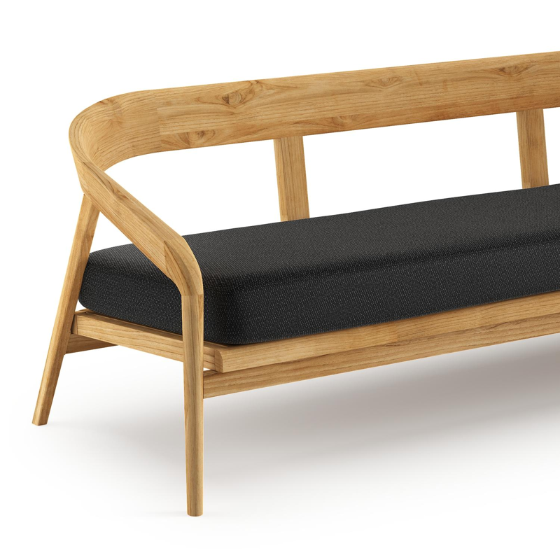 Lacrima loungeset in teak met lopi baribal all weather Sunbrella® luxe kussen