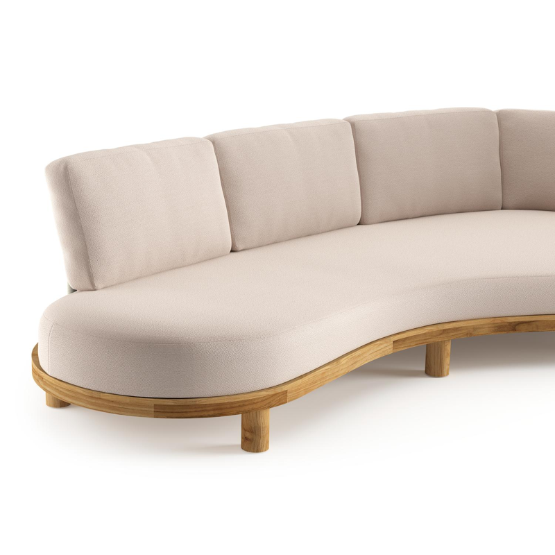 Donato loungebank in teak met wander pilat all weather sunbrella® luxe kussen