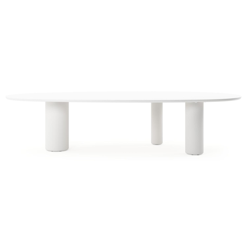 Amico tuintafel mango in wit aluminium en volkeramiek Arctic White - L 320 x B 140 x H 73.5 cm