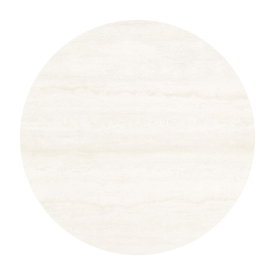 Fano low dining loungetafel rond in zwart aluminium en volkeramiek Travertino Bianco - Dia. 65 x H 40 cm