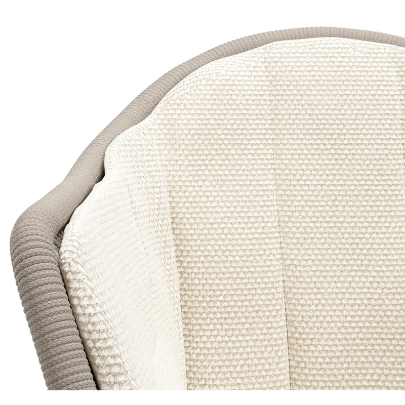 Pagino tuinstoel in teak en beige verticaal geweven ronde rope met zitkussen in All Weather Cosytica Althea Off White