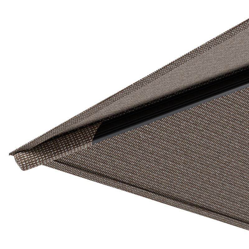 Rufina zweefparasol tiltfunctie in zwart aluminium en parasoldoek in All Weather Solica Firenze Earth  - L1 300 x L2 300 cm (zonder voet) (zonder voet)