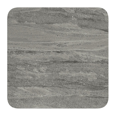 Fano kantelbare tuintafel afgerond vierkant in wit aluminium en volkeramiek Aspen Grey - L 80 x B 80 x H 72.5 cm