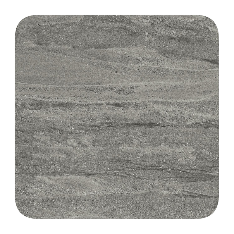 Fano kantelbare tuintafel afgerond vierkant in wit aluminium en volkeramiek Aspen Grey - L 80 x B 80 x H 72.5 cm