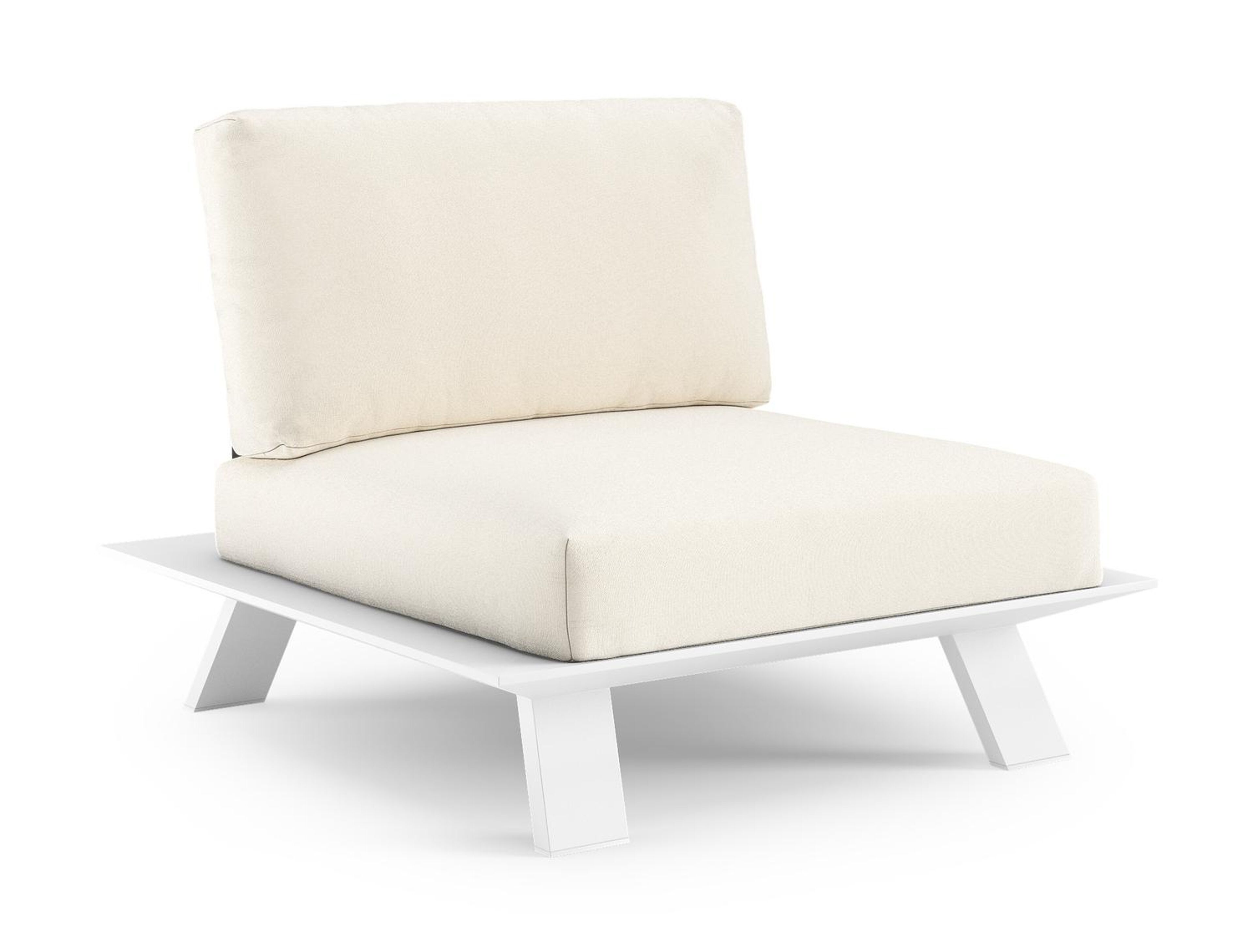 Fauteuil de jardin Cesano 1-pl en aluminium blanc avec coussin en all weather sunbrella® luxe natte white