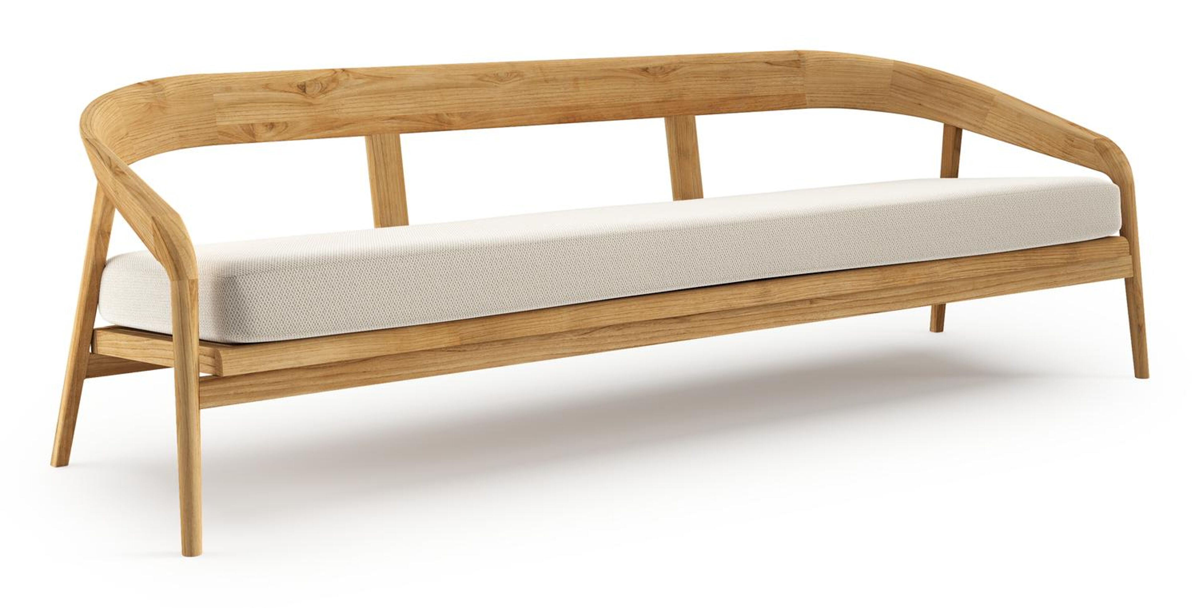 Lacrima loungebank 3-zit in teak met lopi marble all weather sunbrella® luxe kussen