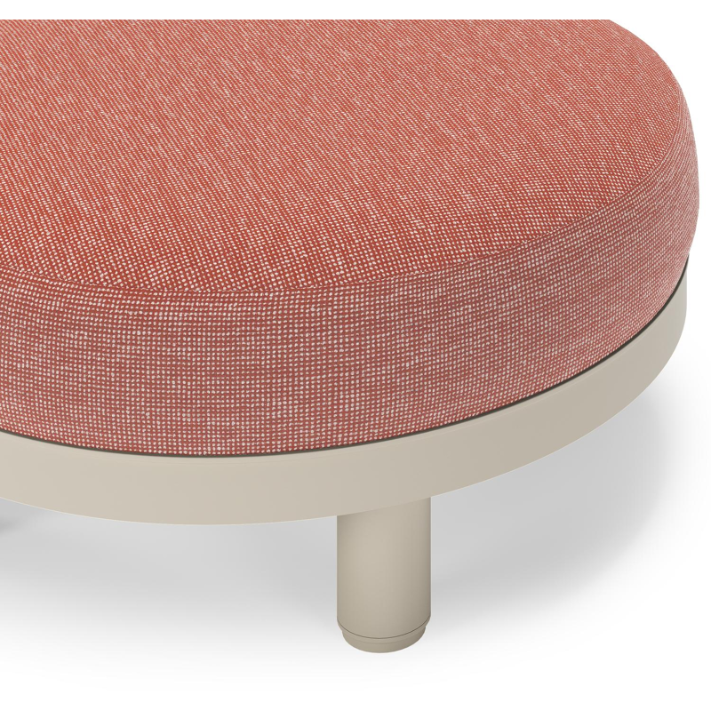 Donato lounge poef in beige aluminium met all weather sunbrella® luxe Slow Alezan kussen