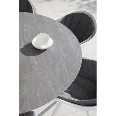 Altera tuinstoel wit-grijs - aluminium en textilene