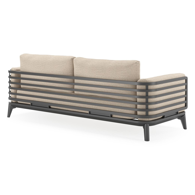 Mosa loungeset in zwart aluminium met rustic weather+ softtouch kussens