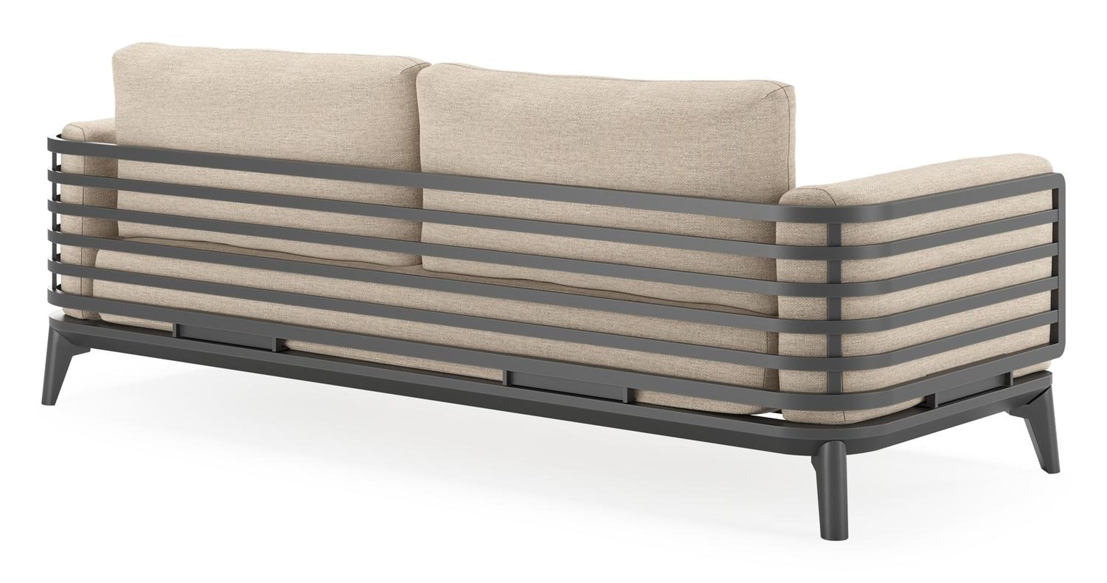Mosa loungeset in zwart aluminium met rustic weather+ softtouch kussens