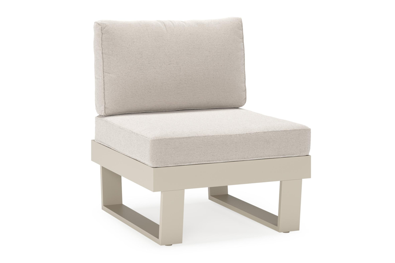 Alora loungestoel in beige aluminium met beige weather+ softtouch kussens