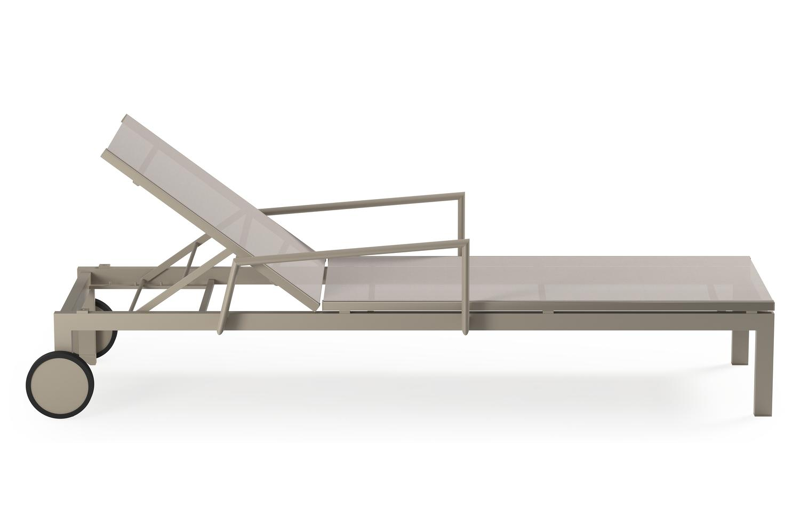 Caravelle verstelbaar ligbed in beige aluminium