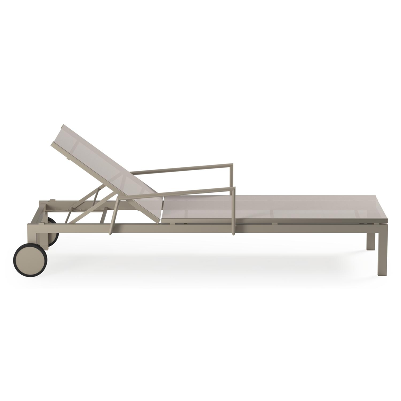 Set van 2 verstelbare Caravelle ligbedden in beige aluminium