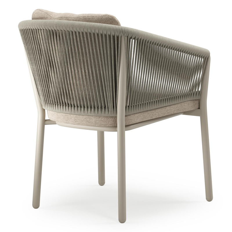 Pamplona tuinset in beige aluminium en crema minerale sintered stone met 8 Gerona tuinstoelen