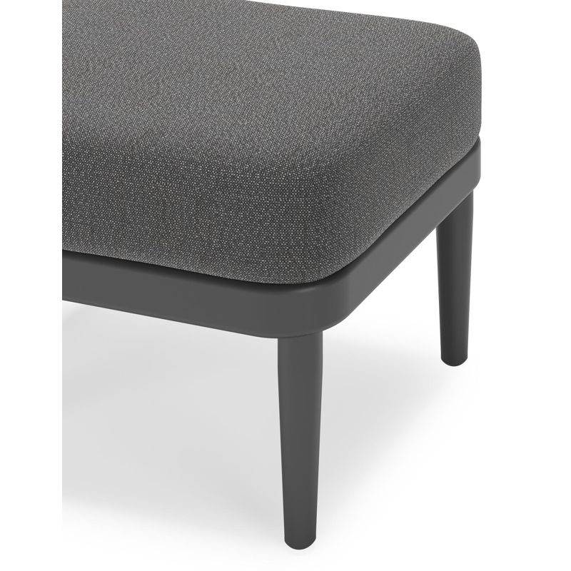 Pouf Orso en aluminium noir et coussins en all weather sunbrella® luxe Savane Tornado