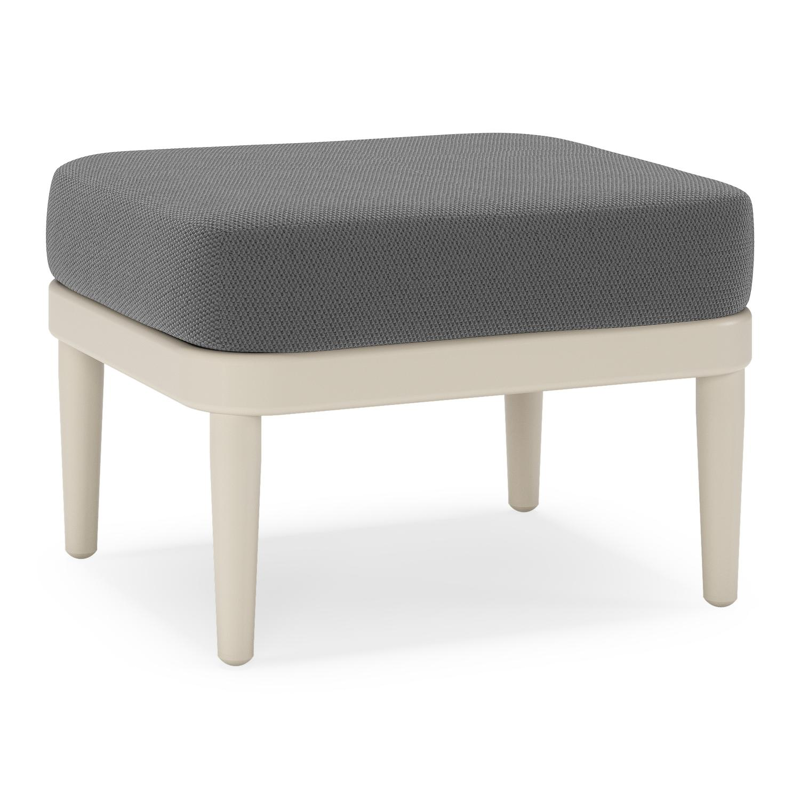 Pouf Orso en aluminium beige et coussins en all weather sunbrella® luxe Lopi Shadow