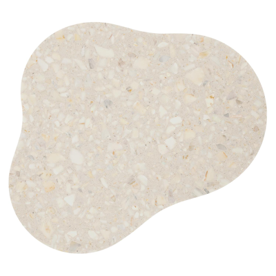 Lomano loungetafel in wit aluminium en volkeramiek Retrostone - L 131 x B 108 x H 8 cm