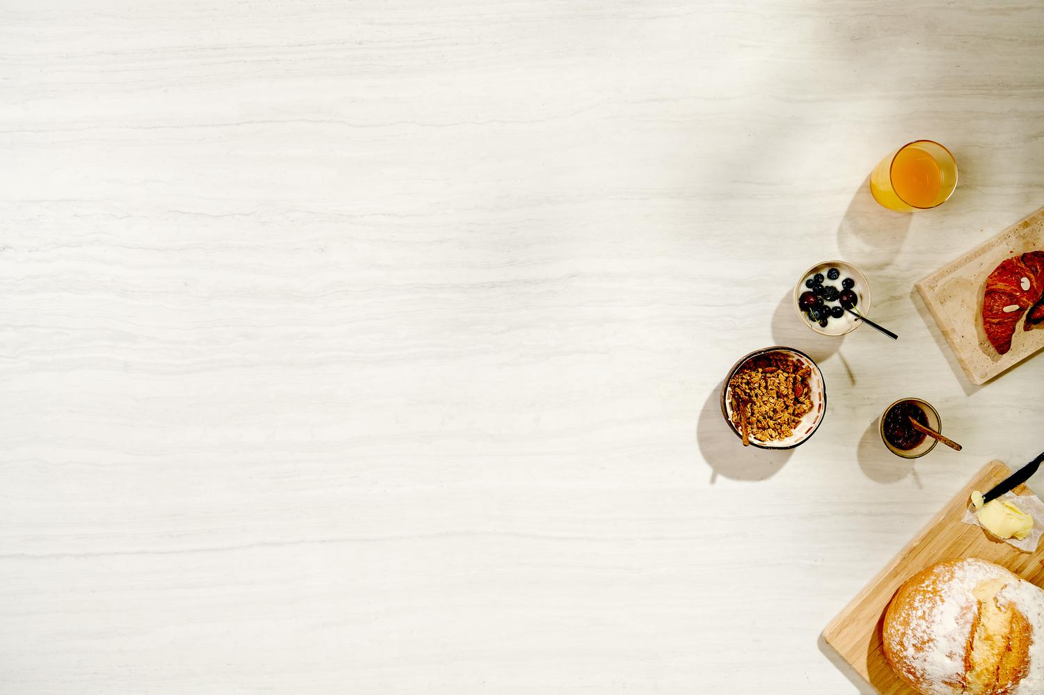 Table de jardin Organo organique en aluminium blanc et céramique pleine Calista Lg. 280 x Lrg. 120 x Haut. 74 cm