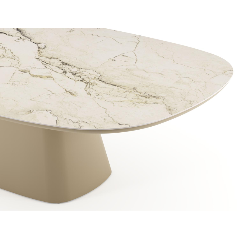 Amico tuintafel bombo xl in beige aluminium en volkeramiek Colorado Dunes - L 270 x B 148 x H 73.5 cm