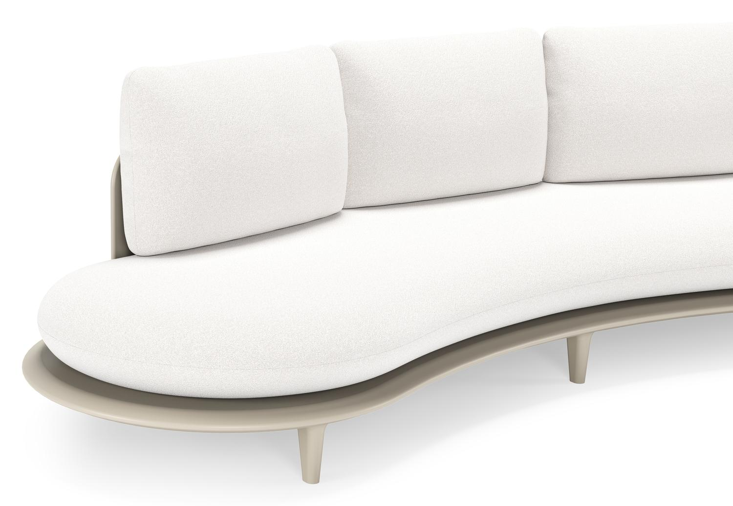 Bomero loungeset in beige aluminium met soul optik all weather solica kussen
