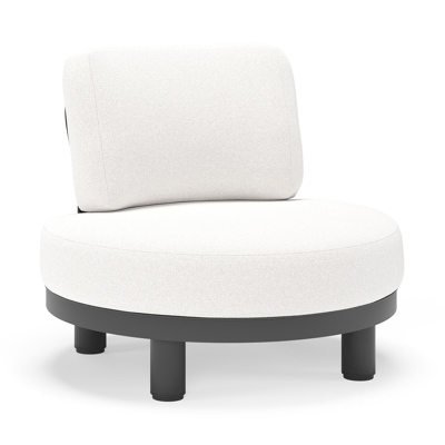 Donato loungestoel in zwart aluminium met all weather solica Soul Optik kussen