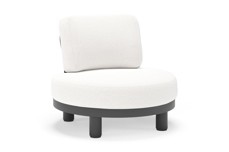 Donato loungestoel in zwart aluminium met all weather solica Soul Optik kussen