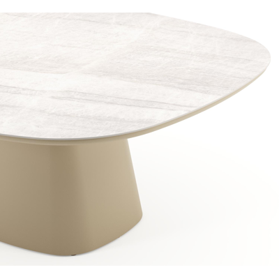 Amico tuintafel bombo xl in beige aluminium en volkeramiek Taj Mahal - L 210 x B 148 x H 73.5 cm
