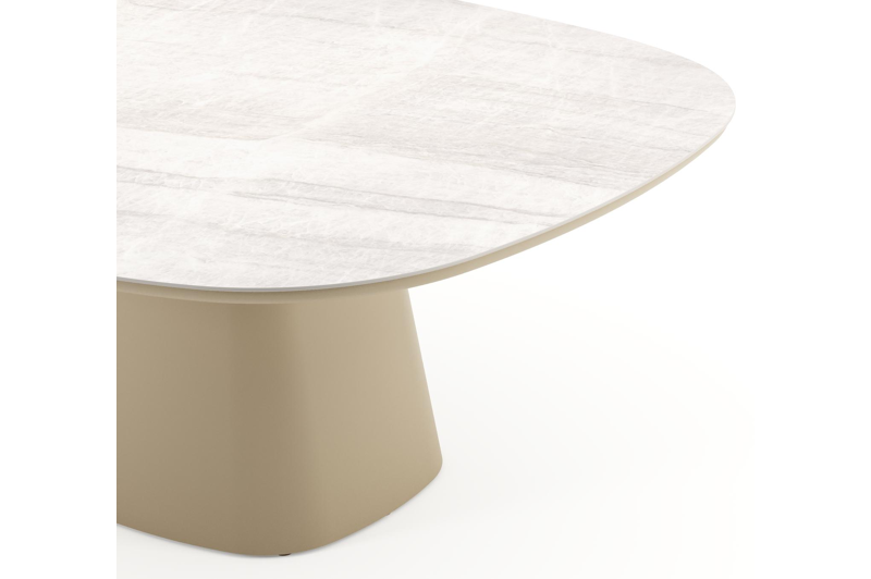 Amico tuintafel bombo xl in beige aluminium en volkeramiek Taj Mahal - L 210 x B 148 x H 73.5 cm