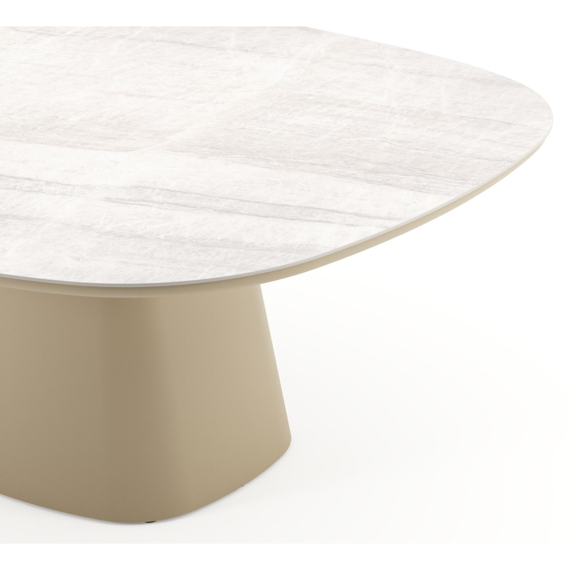 Amico tuintafel bombo xl in beige aluminium en volkeramiek Taj Mahal - L 210 x B 148 x H 73.5 cm