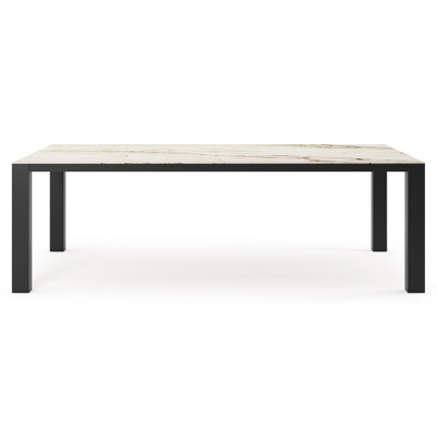 Nano tuintafel rechthoekig in zwart aluminium en volkeramiek colorado dunes - L 240 x B 148 x H 75 cm