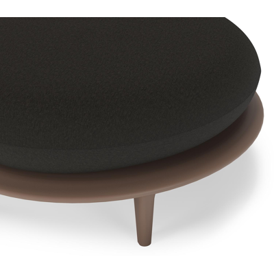 Bomero poef in taupe aluminium met heritage char all weather sunbrella® luxe kussen