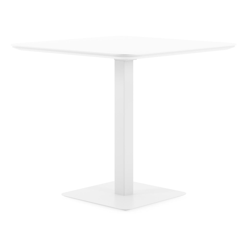 Fano kantelbare tuintafel vierkant afgerond in wit aluminium en volkeramiek arctic white - L 80 x B 80 x H 72.5 cm