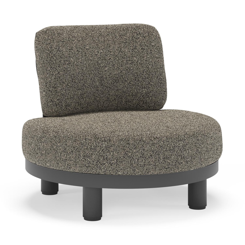 Fauteuil de jardin Donato en aluminium noir et coussins en all weather cosytica Marbella Tunder