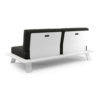 Cesano loungebank in wit aluminium met natte sooty all weather Sunbrella® luxe kussen