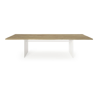 Portofino tuintafel in wit aluminium en teak - L 300 x B 107 x H 75 cm