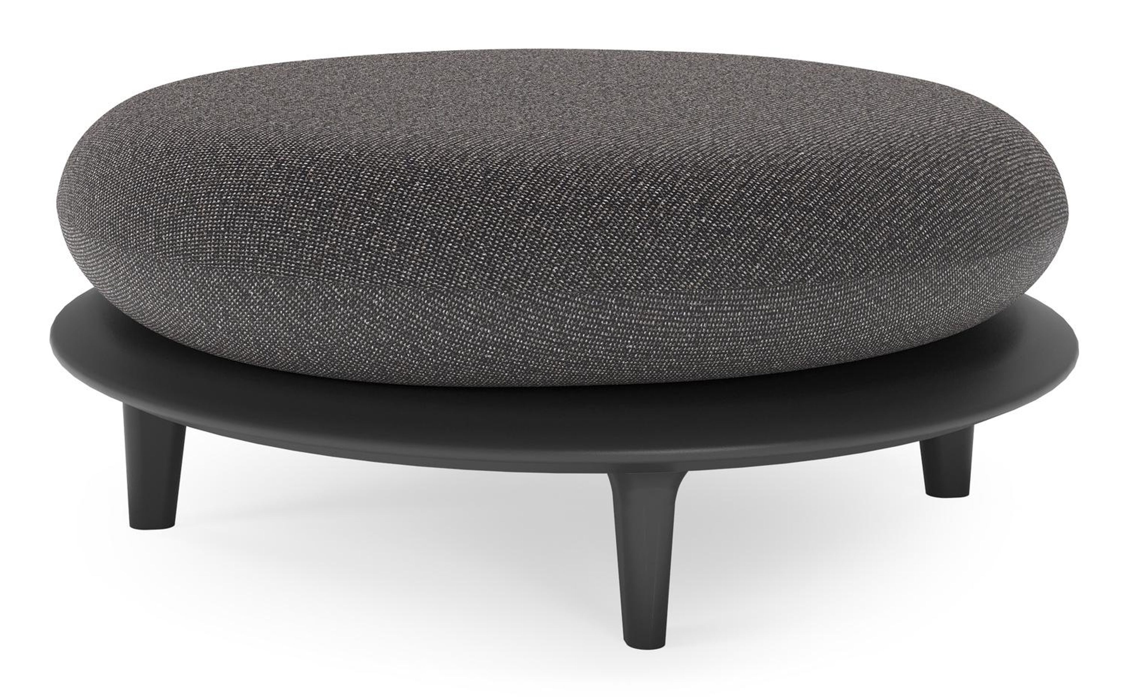Pouf Bomero en aluminium noir et coussins en all weather solica firenze tunder