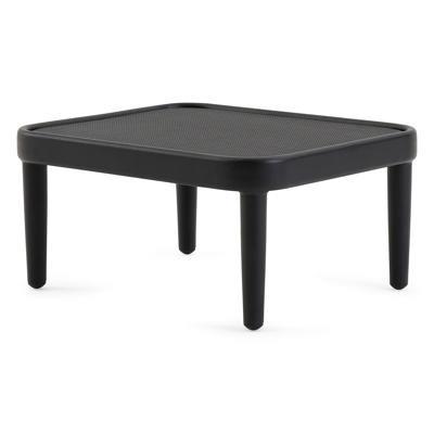 Pouf Orso en aluminium noir en textilène noir