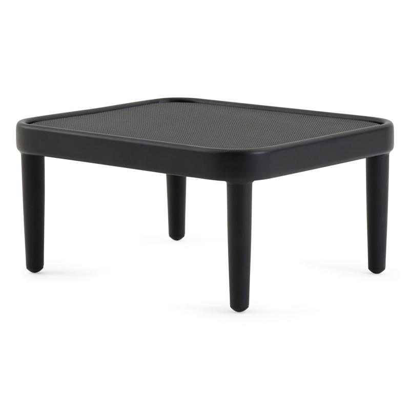 Orso poef in zwart aluminium en zwart textilene