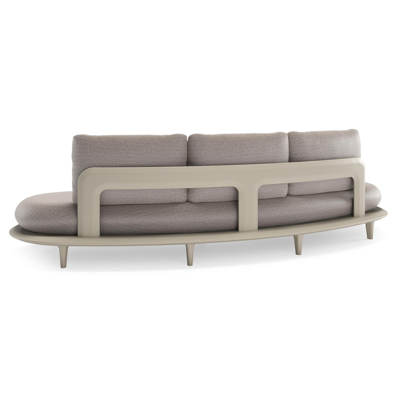Bomero loungebank in beige aluminium met wander granite all weather sunbrella® luxe kussen