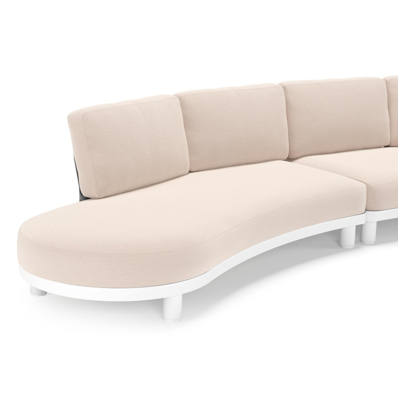 Salon de jardin d'angle Donato en aluminium blanc et coussins en all weather sunbrella® luxe Wander Pilat