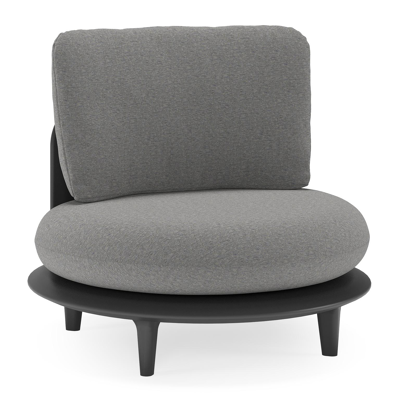 Bomero loungestoel in zwart aluminium met heritage slate all weather sunbrella® luxe kussen