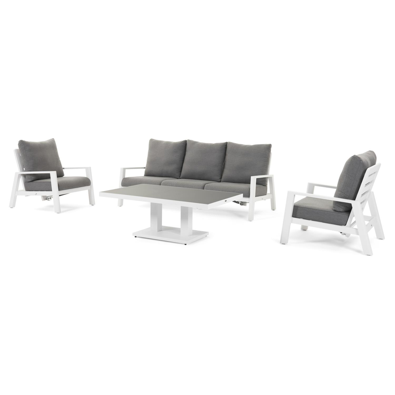 Cirello lounge 1-zit in wit aluminium